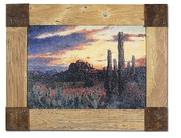 Rocks & Saguaros At Sunset